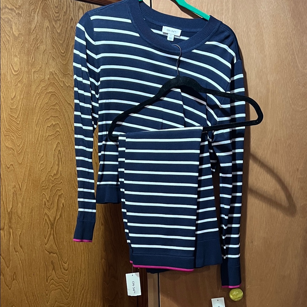 Navy Striped Skirt by ON 34th